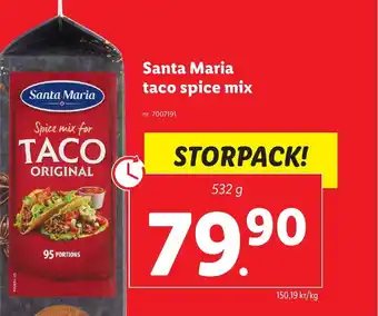 Lidl Santa Maria taco spice mix erbjuda