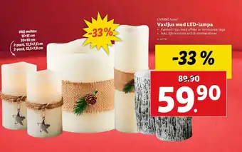 Lidl Vaxljus med LED-lampa erbjuda