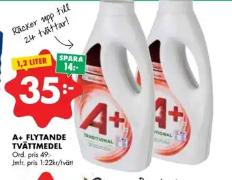 ÖoB A+ FLYTANDE TVÄTTMEDEL erbjuda