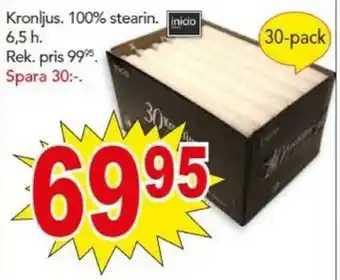 Kronljus 100% stearin 6,5h