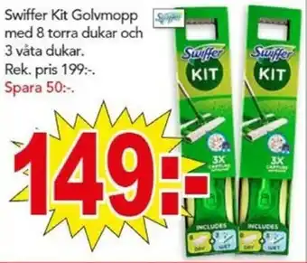 Bo Ohlsson Swiffer Kit Golvmopp med 8 torra dukar erbjuda