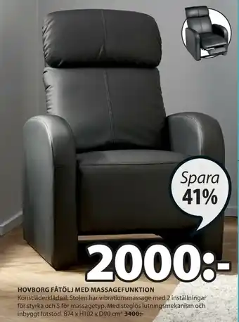 JYSK Hovborg Fåtölj Med Massagefunktion erbjuda