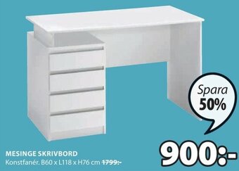 JYSK Mesinge Skrivbord erbjuda