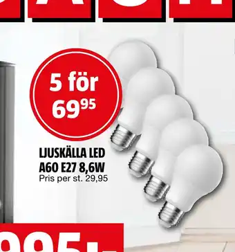 Bauhaus Ljuskälla led a60 e27 8,6w erbjuda