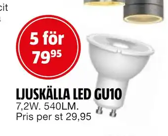 Bauhaus Ljuskälla led gu10 erbjuda