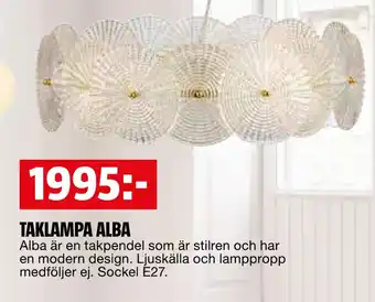 Bauhaus Taklampa alba erbjuda
