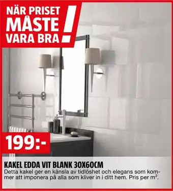 Bauhaus Kakel edda vit blank 30x60cm erbjuda