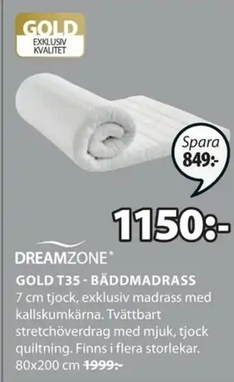 JYSK Dreamzone Gold T35 Bäddmadrass erbjuda