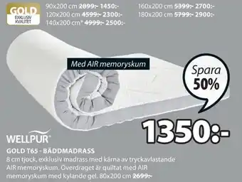 Wellpur Gold T65 Bäddmadrass