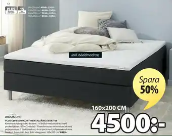 JYSK Dreamzone Plus C60 Skum Kontinentalsäng Svart 08 erbjuda