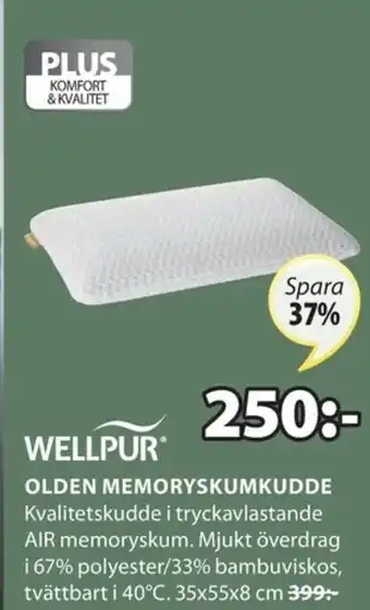 JYSK Wellpur Olden Memoryskumkudde erbjuda