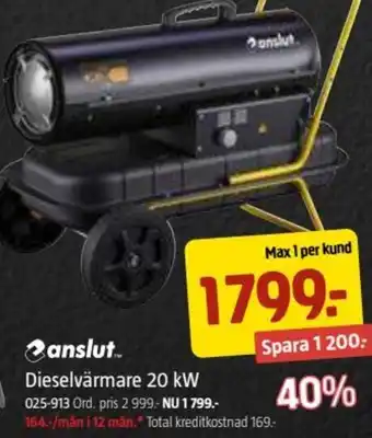 Jula Dieselvärmare 20 kW erbjuda