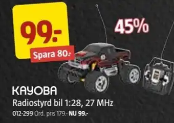 Jula KAYOBA Radiostyrd bil 1:28, 27 MHz erbjuda