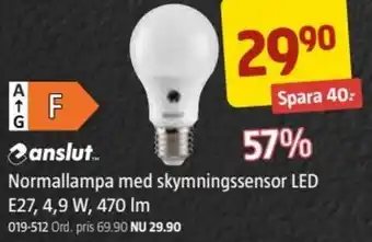 Jula Normallampa med skymningssensor LED erbjuda