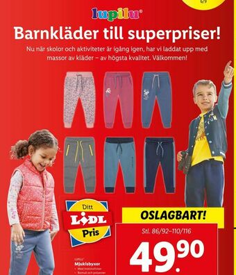 Lidl Mjukisbyxor erbjuda