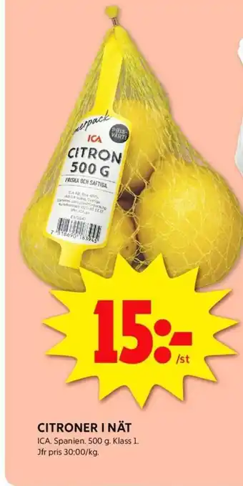 ICA Kvantum CITRONER I NÄT erbjuda