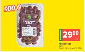 Coop Extra Röda druvor erbjuda