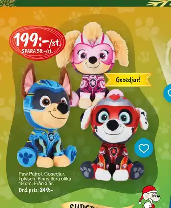Leklust Paw patrol. gosedjur erbjuda