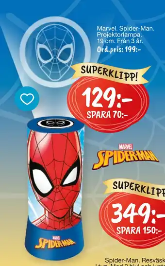 Marvel spider-man projektorlampa