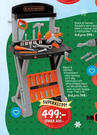 Leklust Black & decker arbetsbänk erbjuda