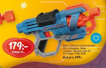 Leklust Nerf elite 2,0 commander rd-6-blaster erbjuda