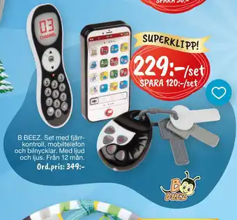 Leklust B beez set med fjärr kontroll mobiltelefon och bilnycklar erbjuda