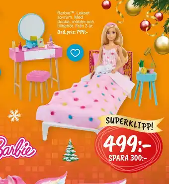 Leklust Barbie . lekset sovrum erbjuda
