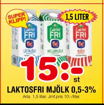 Nya Pulsen Laktosfri mjölk 0,5-3% erbjuda