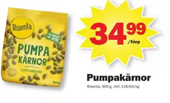 Pekås Pumpakärnor Risenta erbjuda