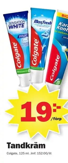 Pekås Tandkräm Colgate erbjuda