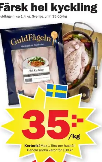 Pekås Färsk hel kyckling erbjuda