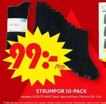 ICA Maxi STRUMPOR 10-PACK erbjuda