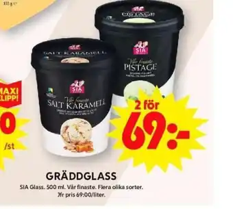 ICA Maxi GRÄDDGLASS erbjuda