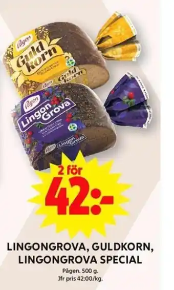 ICA Maxi LINGONGROVA, GULDKORN, LINGONGROVA SPECIAL erbjuda