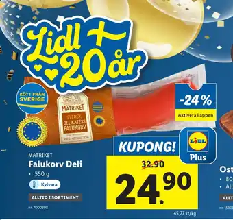 Lidl Falukorv deli erbjuda
