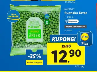 Lidl Svenska ärter erbjuda