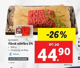 Lidl Färsk nötfärs 5% erbjuda