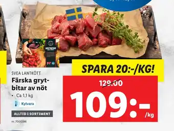Färska grytbitar av nöt