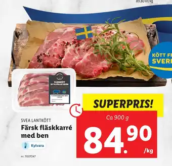 Lidl Färsk fläskkarré med ben erbjuda