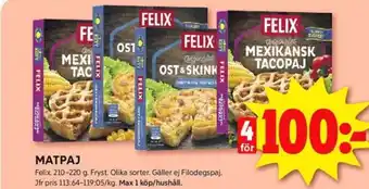 ICA Kvantum Felix matpajer erbjuda