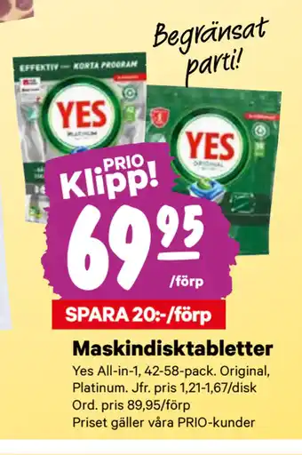 City Gross Maskindisktabletter erbjuda