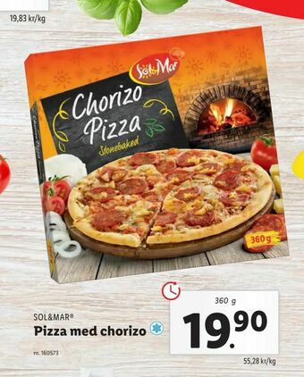 Lidl Pizza med chorizo erbjuda