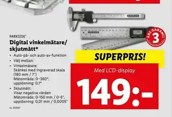 Lidl Digital vinkelmätare/ skjutmått* erbjuda