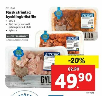 Lidl Färsk strimlad kycklingbröstfile erbjuda