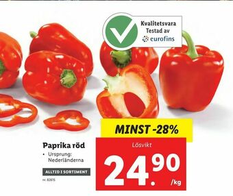 Lidl Paprika röd erbjuda