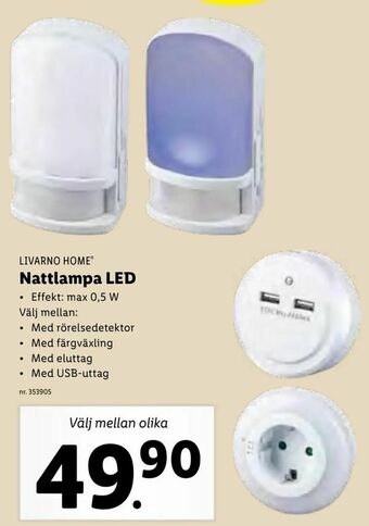 Lidl Nattlampa LED erbjuda