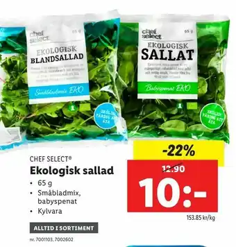 Lidl Ekologisk sallad erbjuda