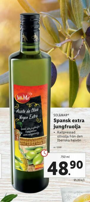 Lidl Spansk extra jungfruolja erbjuda