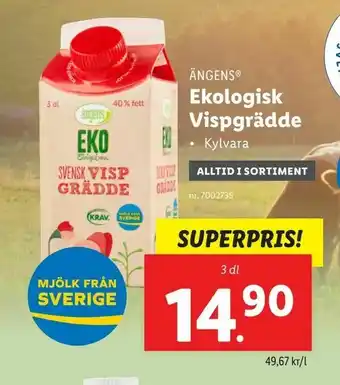 Lidl Ekologisk Vispgrädde erbjuda