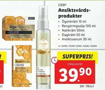 Lidl Ansiktsvårdsprodukter erbjuda